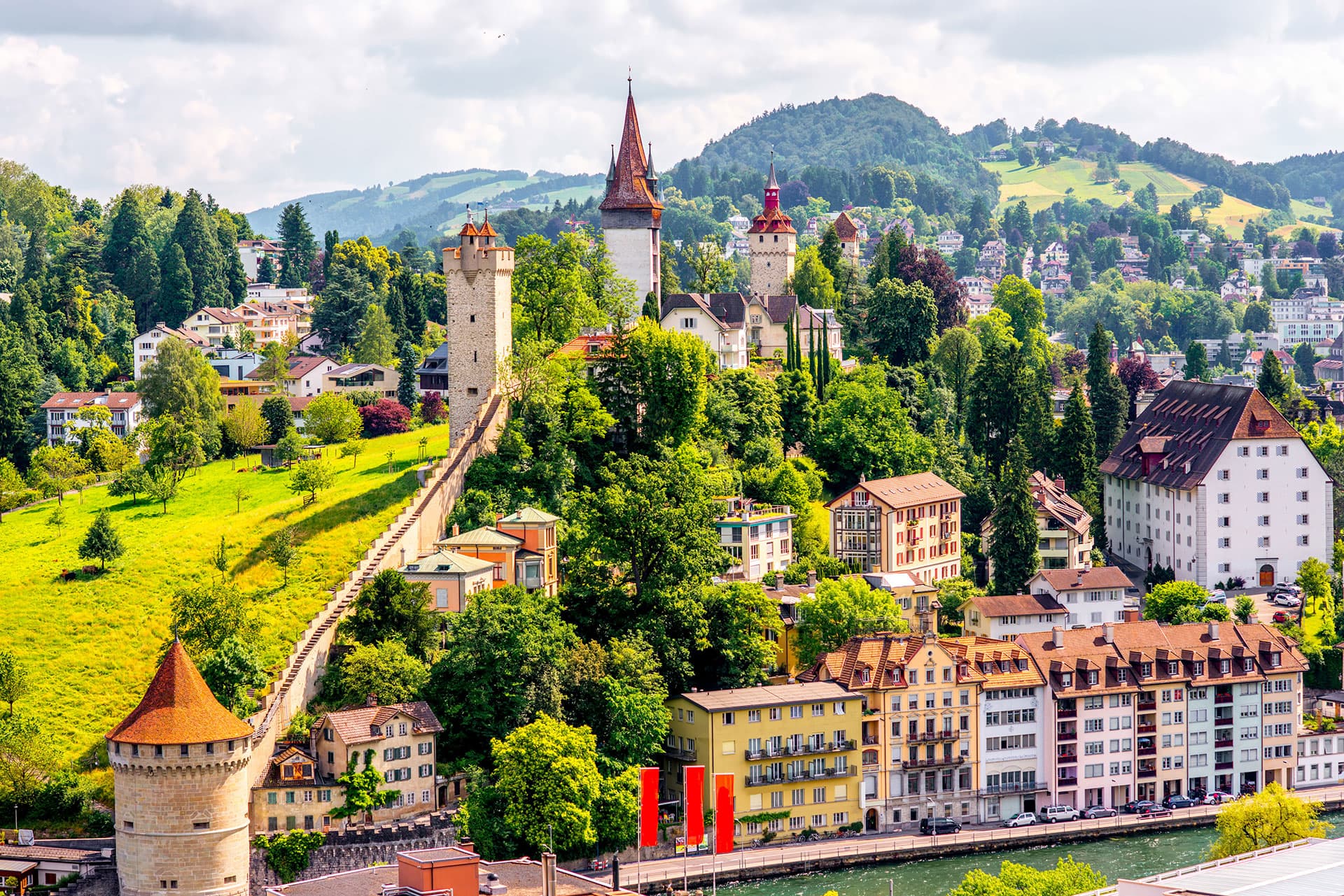 View over the city of Lucerne and Lake Lucerne