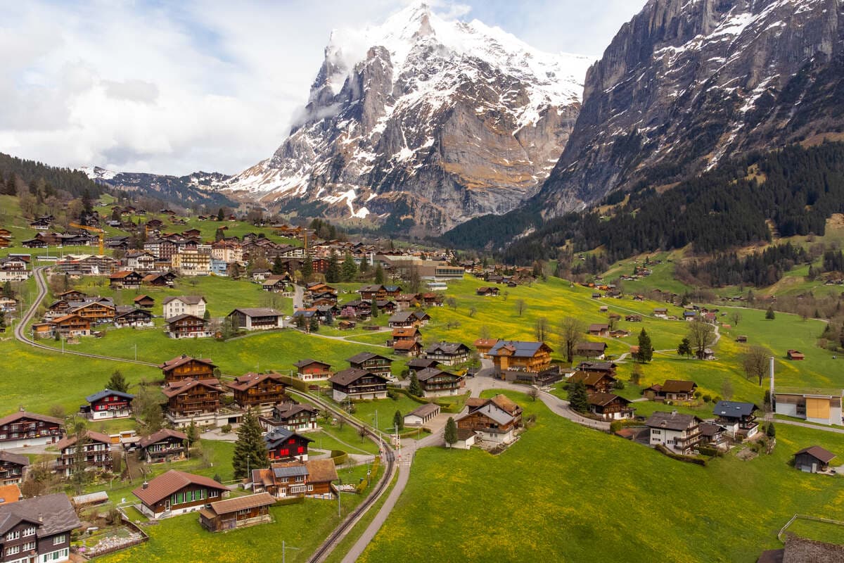 Grindelwald valley surrounded by alpine peaks