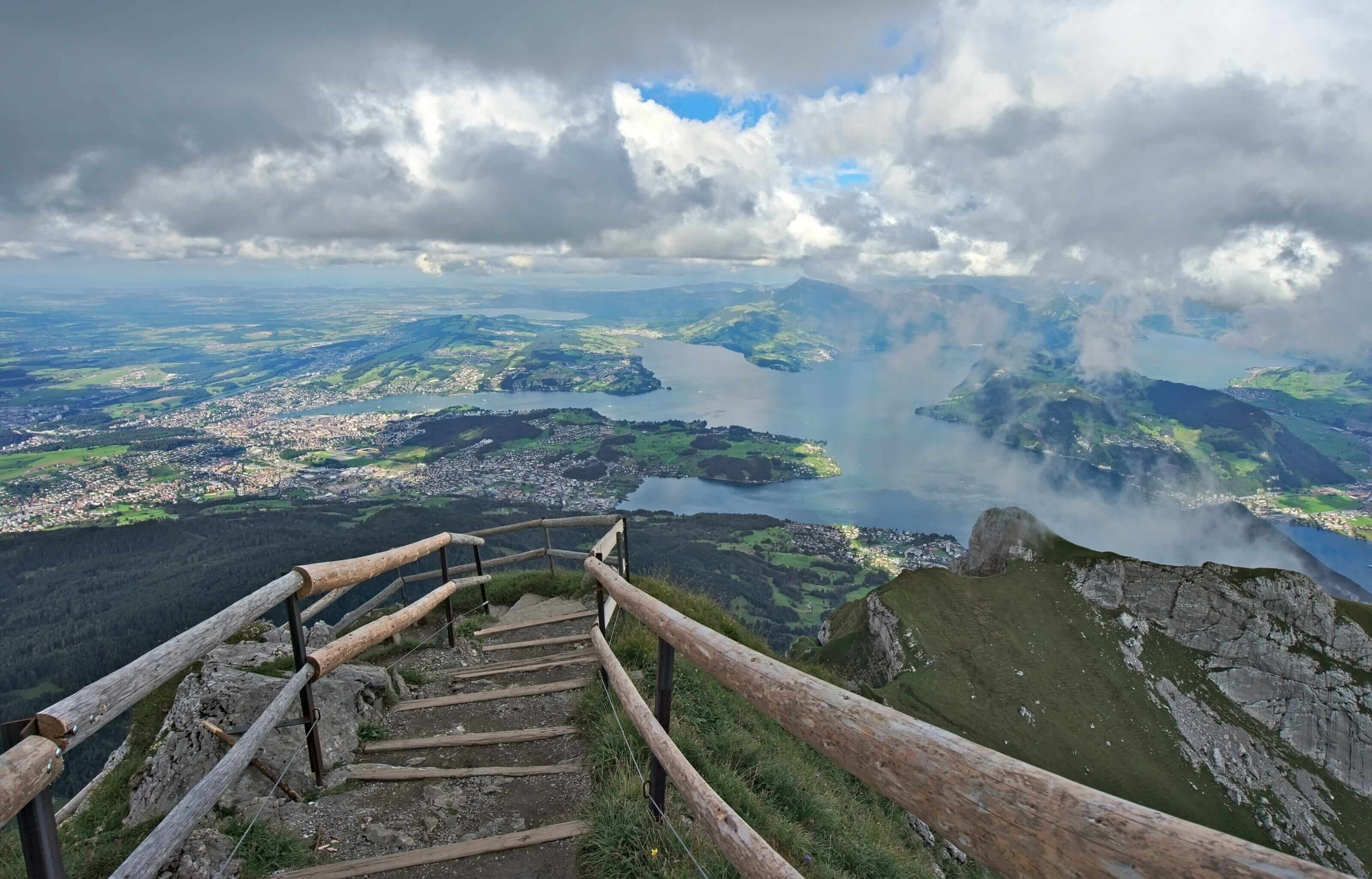 Scenic viewpoint overlooking the Alps from Mount Pilatus