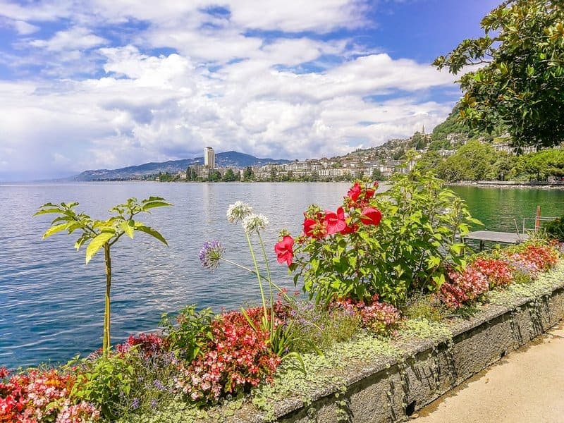 Montreux lakefront with views across Lake Geneva